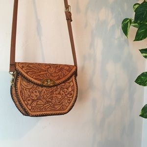 Hand tooled leather purse